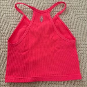 Free People Bright Pink Ribbed Tank Top
